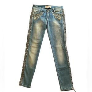 Nice Istanbul Embellished Skinny Jeans - Size 40, Like New